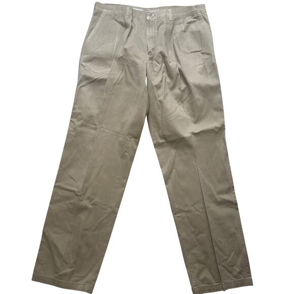 Wrangler Men's Khaki Casual Pleated Front Western Long Pants Loop Waist 38x34 - Picture 1 of 5